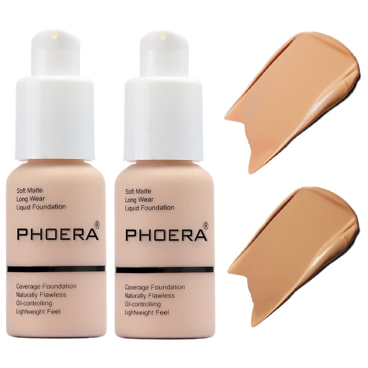 Nvyue PHOERA foundation 104 buff beige bottle with smooth matte finish for lasting coverage