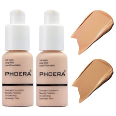 Nvyue PHOERA foundation 104 buff beige bottle with smooth matte finish for lasting coverage