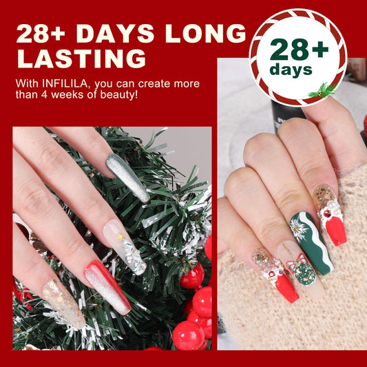 NXJ INFILILA Cat Eye Christmas red gel polish, bold holiday manicure color