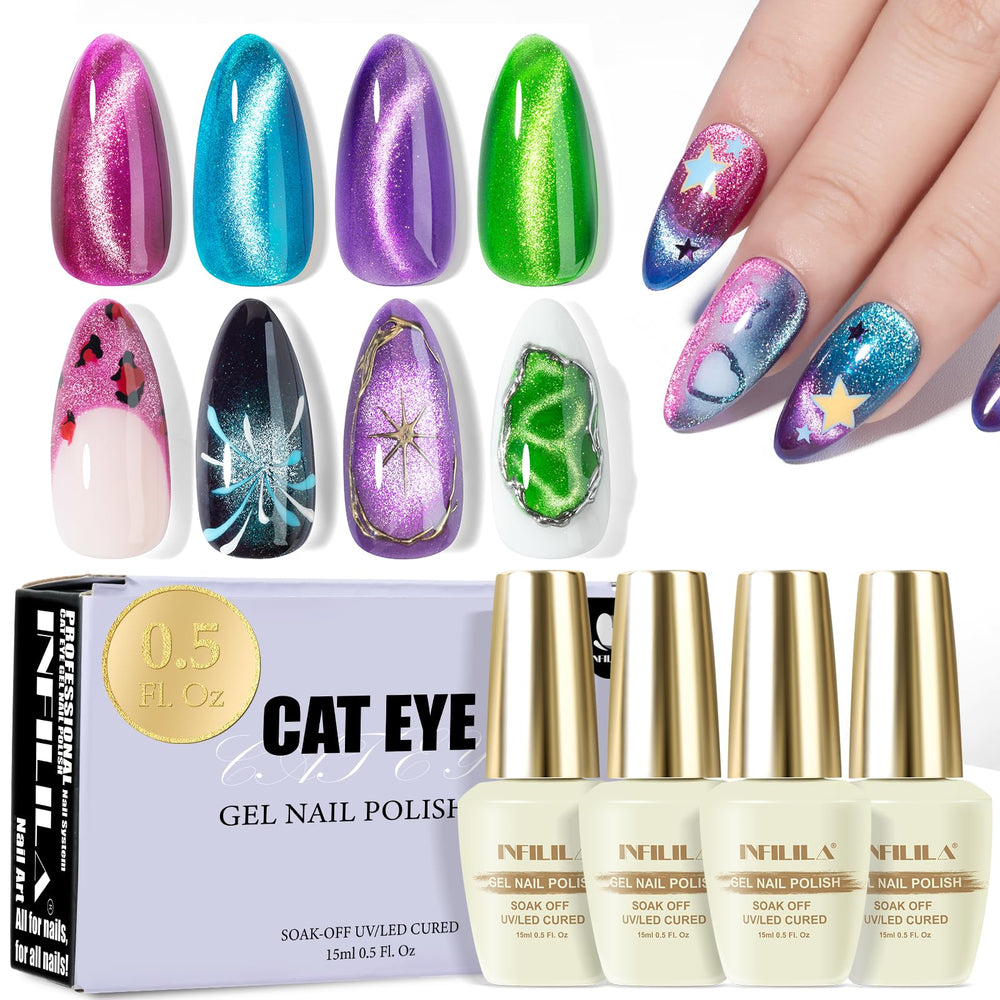 NXJ INFILILA Passionate Red cat eye polish bottle with magnetic effect