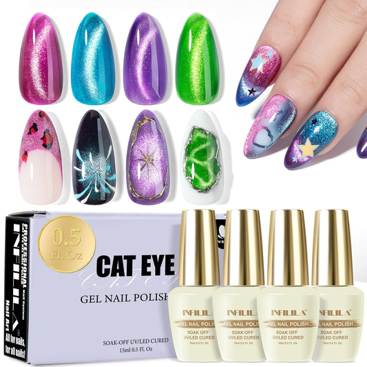NXJ INFILILA Passionate Red cat eye polish bottle with magnetic effect