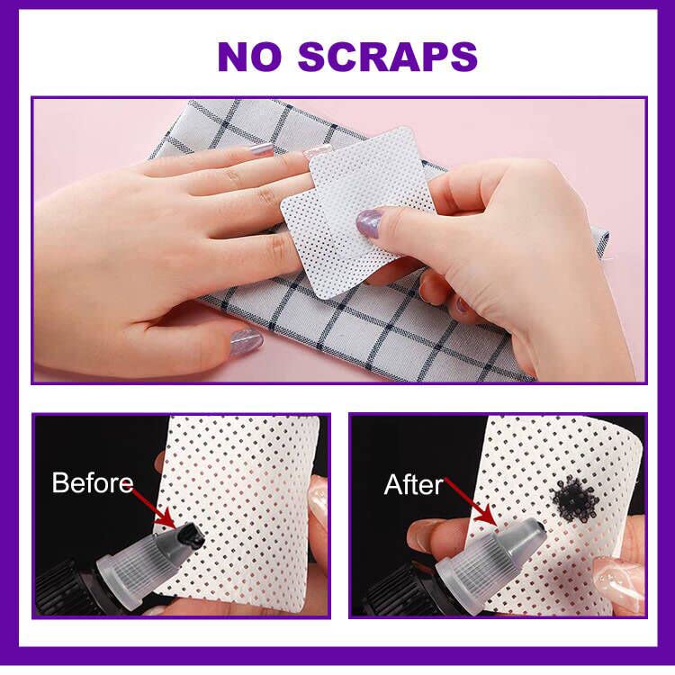 NXJ INFILILA wipes clean glue bottles without fibers for lash work.
