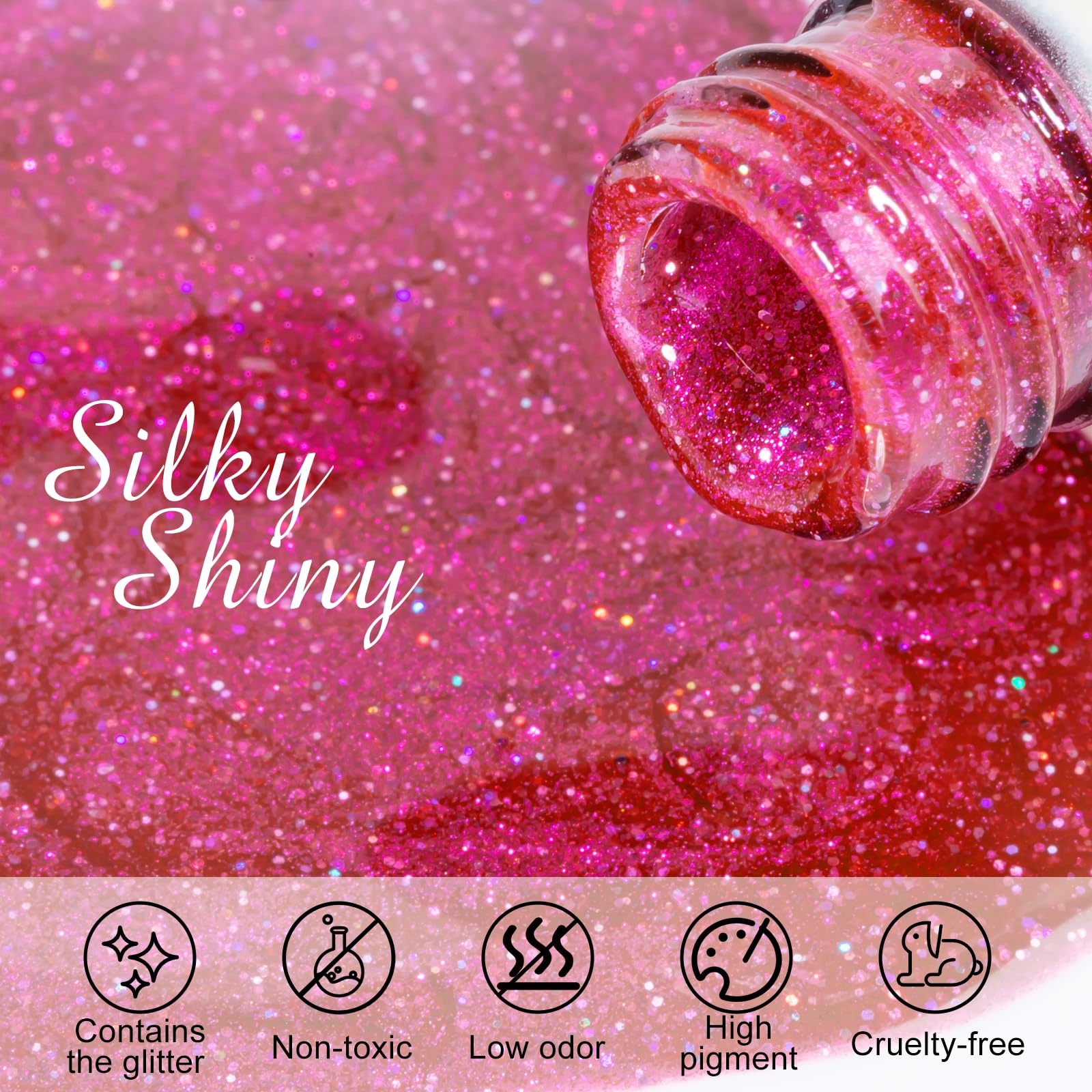 NXJ INFILILA Galaxy Glow pink glitter for dazzling at-home nail art