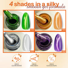NXJ INFILILA magnetic cat eye green gel polish bottle ideal for earthy, on-trend nails.