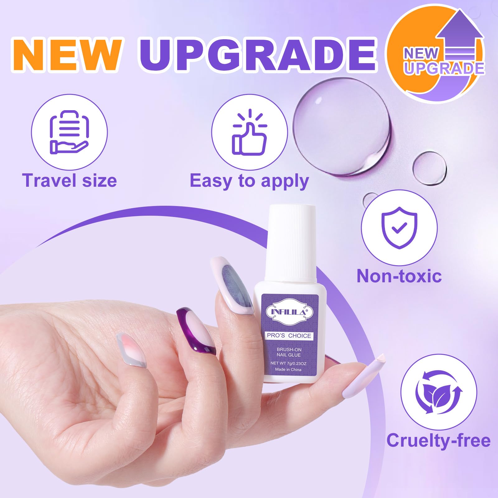 NXJ INFILILA press-on nails application for quick, durable holds during DIY manicures.