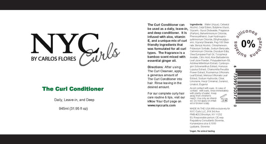 NYC Curls conditioner bottle poured for detangling and conditioning