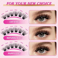 Nycaar D curl cluster lashes with defined curl for wispy looks.