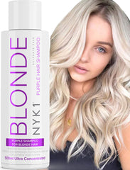 NYK1 purple shampoo bottle 500ml targets brassy tones