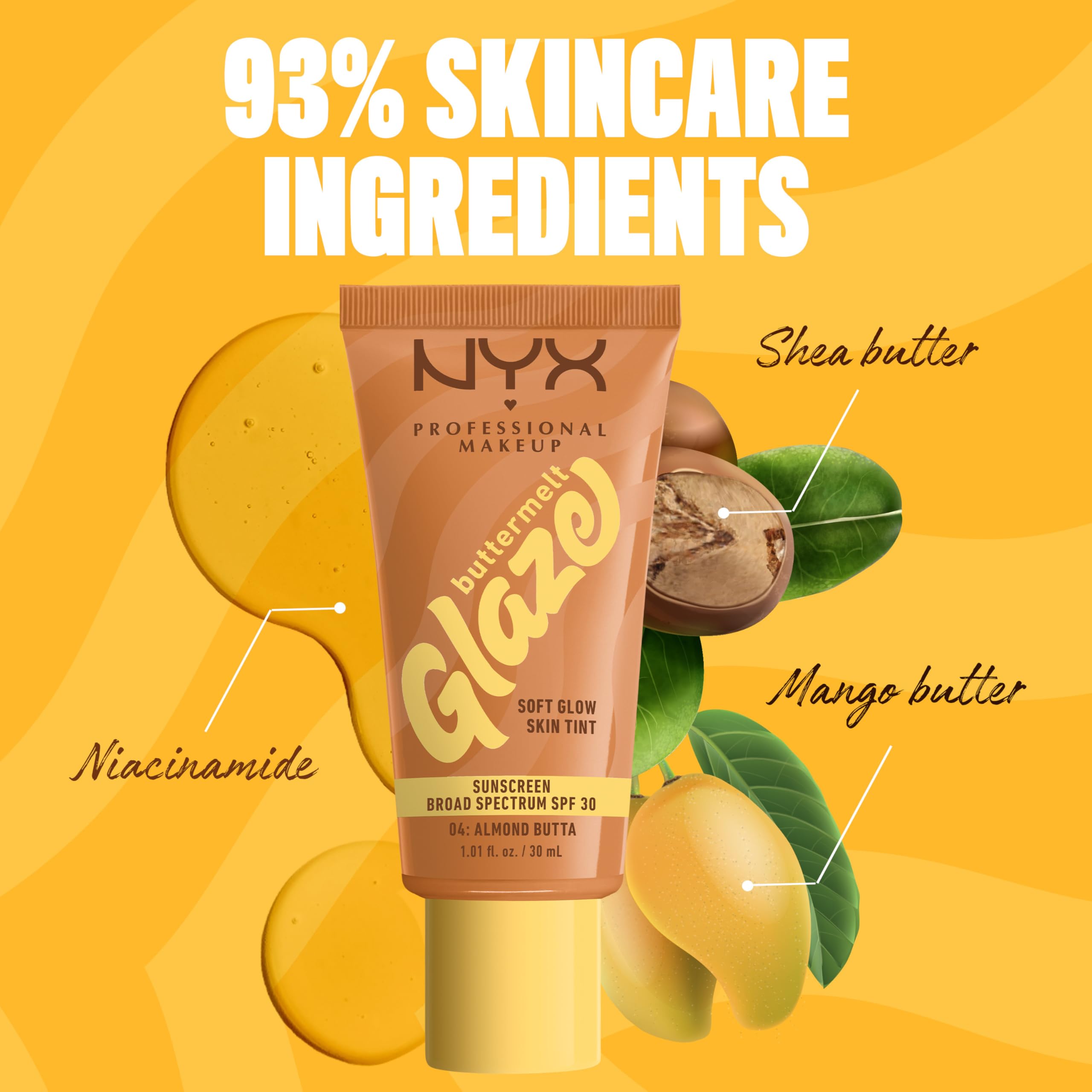 12-hour wear potential shown in close-up of NYX Buttermelt Glaze.
