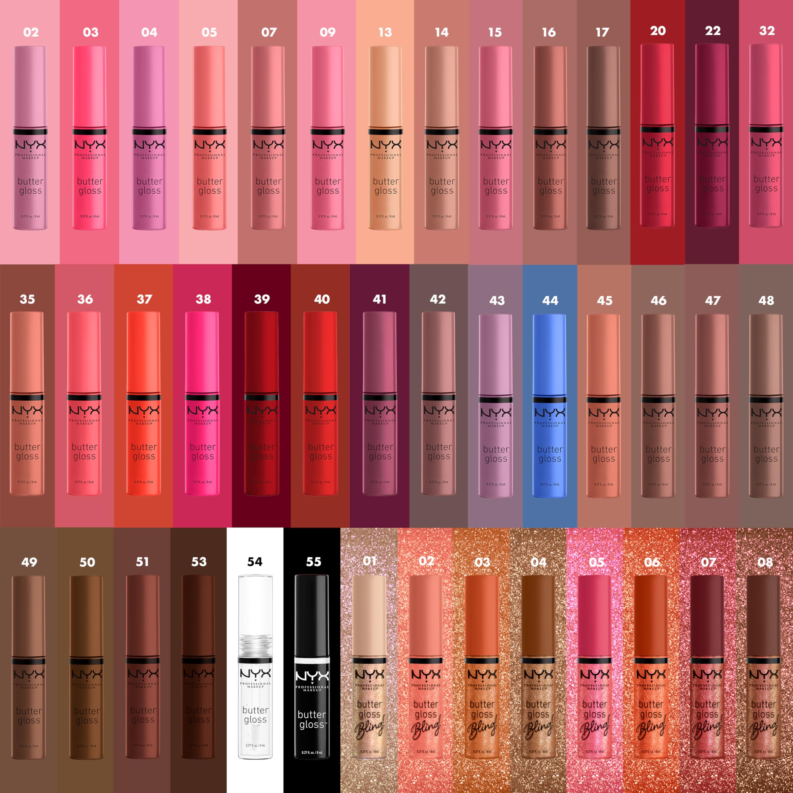 Packaging highlights cruelty-free credentials for NYX Butter Gloss Sugar Glass.