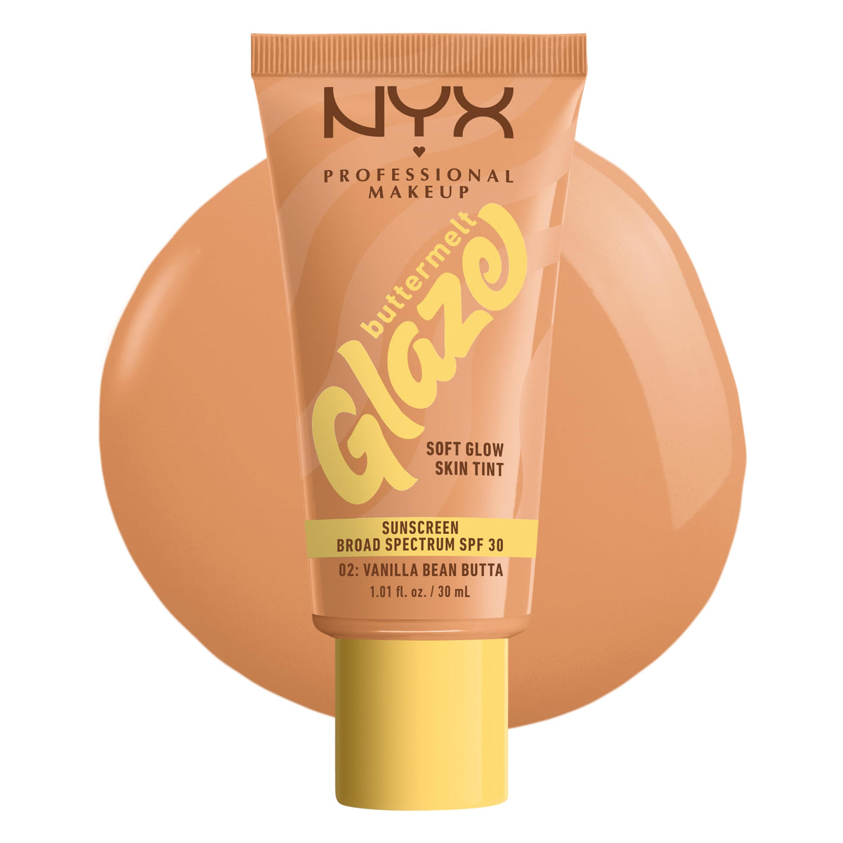 NYX Professional Makeup Buttermelt Glaze bottle pour shows smooth glaze finish for radiant skin