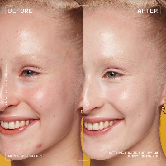 NYX Buttermelt Glaze SPF 30 broad-spectrum protection on the skin