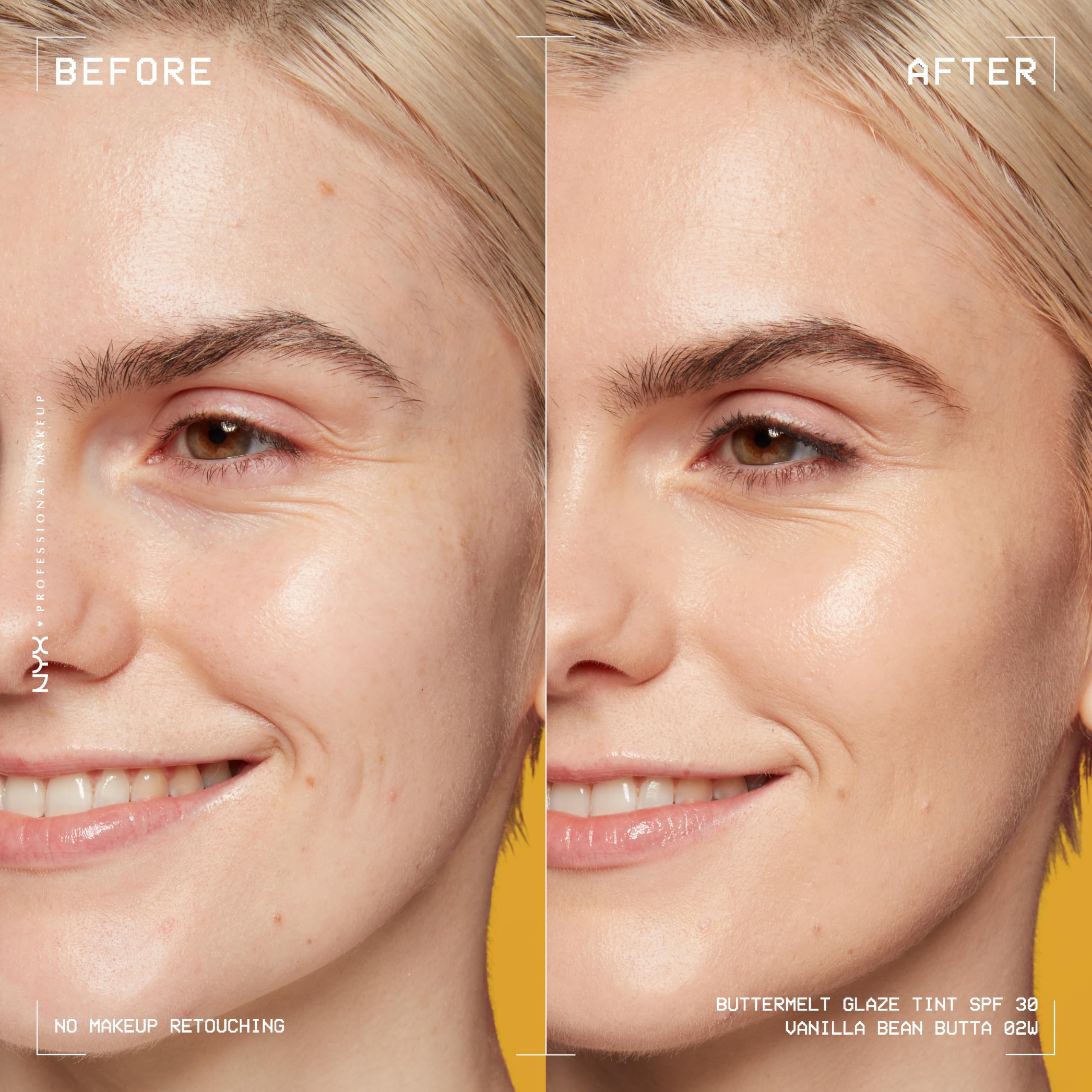 Swirl-on-skin swatch demonstrates luminous, hydrating glow from NYX Buttermelt Glaze