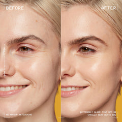 Swirl-on-skin swatch demonstrates luminous, hydrating glow from NYX Buttermelt Glaze