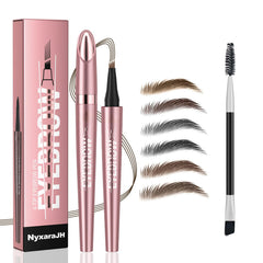 NyxaraJH 4-Tip Eyebrow Pen cap close-up, precise design for on-the-go makeup