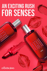 O Boticario Egeo Red lifestyle shot; spicy-fruity vibes for evening wear.