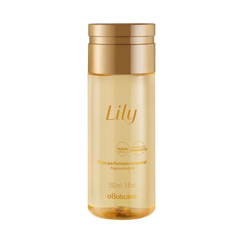 O BOTICÁRIO Lily Body Oil bottle for lightweight hydration and fragrance.