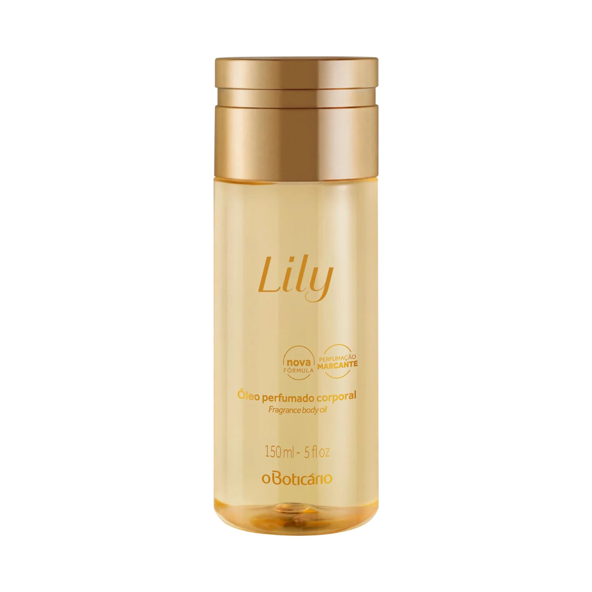 O BOTICÁRIO Lily Body Oil bottle for lightweight hydration and fragrance.