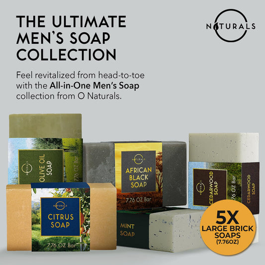 O Naturals cedarwood bar soap with apricot kernel exfoliant for gentle scrubbing
