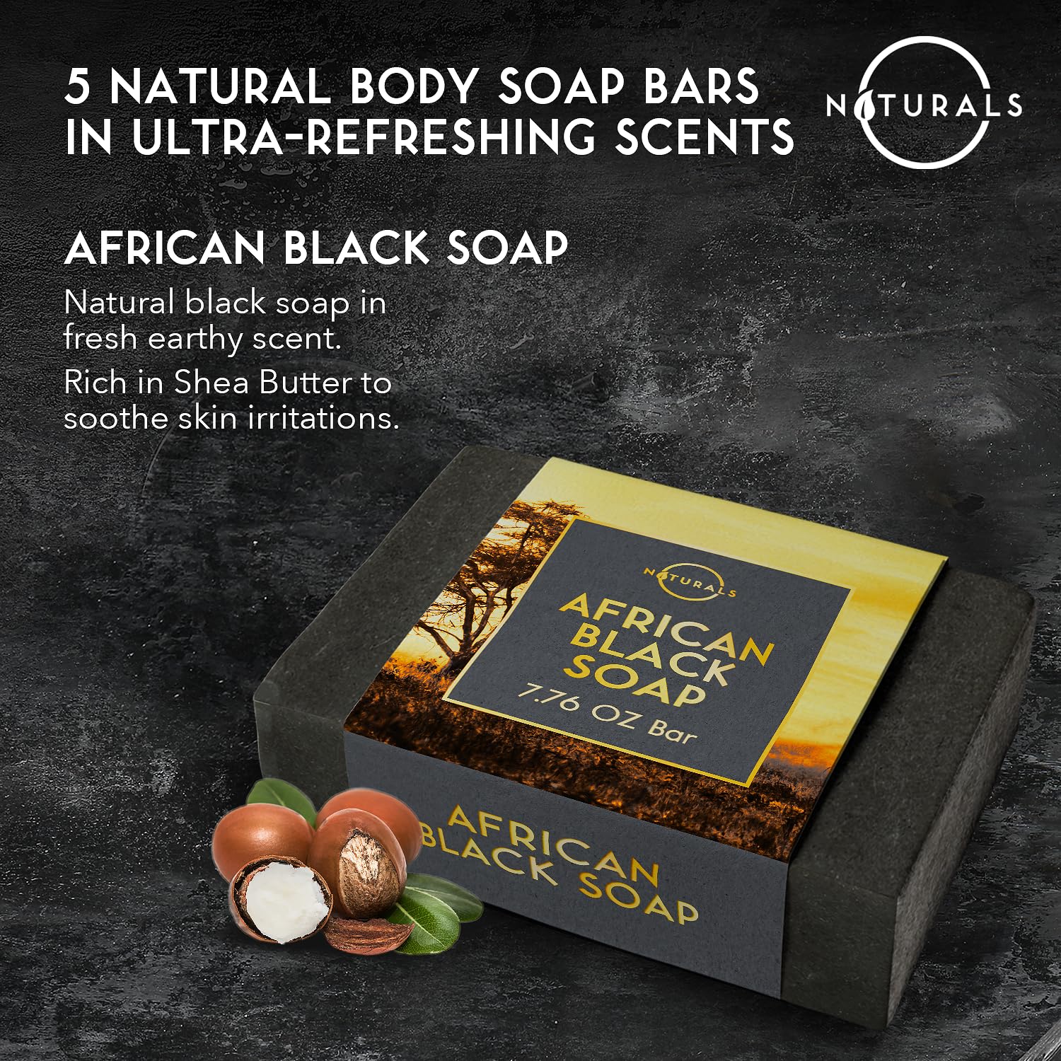 O Naturals citrus bar soap with uplifting aroma for a bright shower
