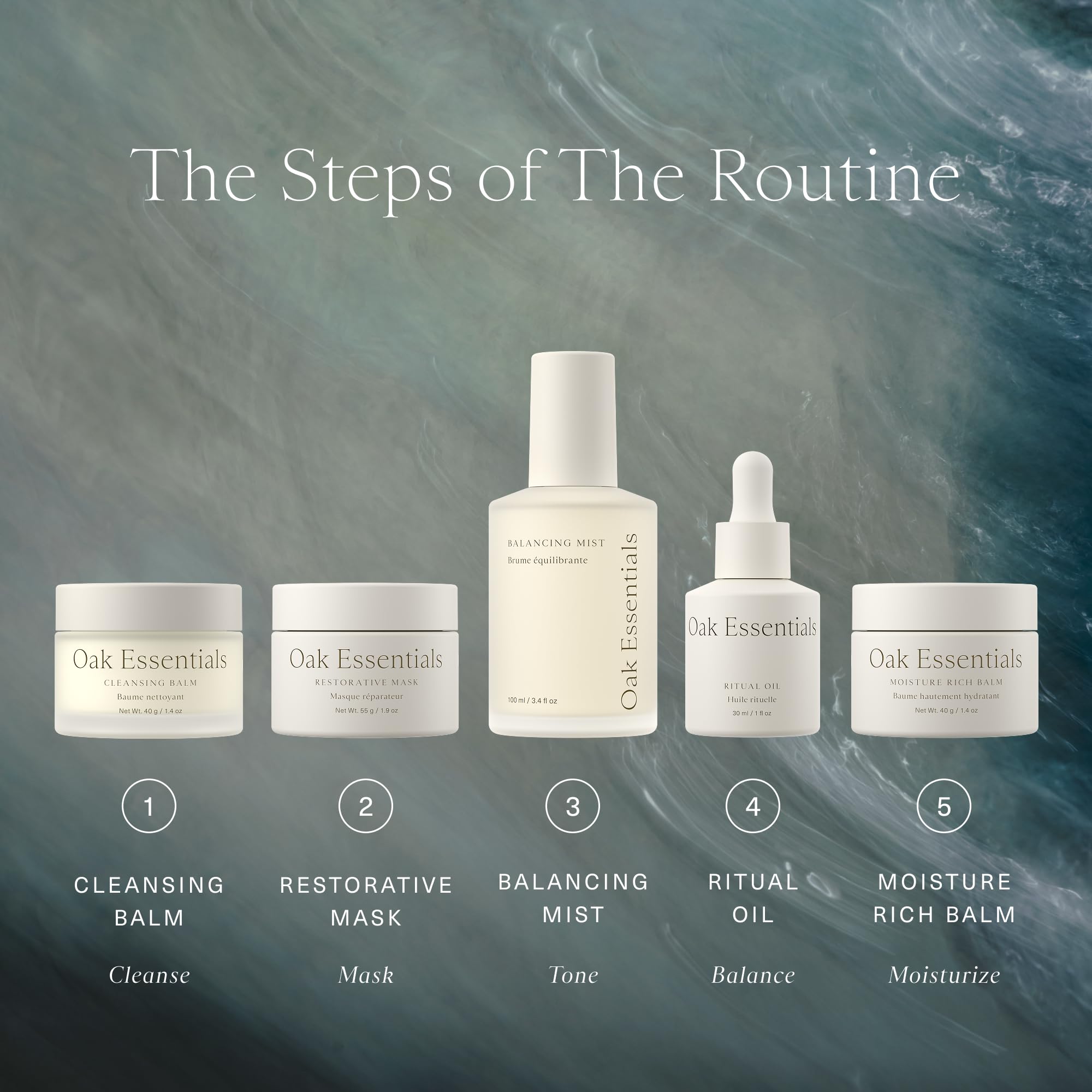 Oak Essentials blue tansy inspired skincare scene suggesting soothing calm.
