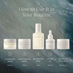 Oak Essentials Clean ingredients label communicates cruelty-free, EU/UK-compliant values.