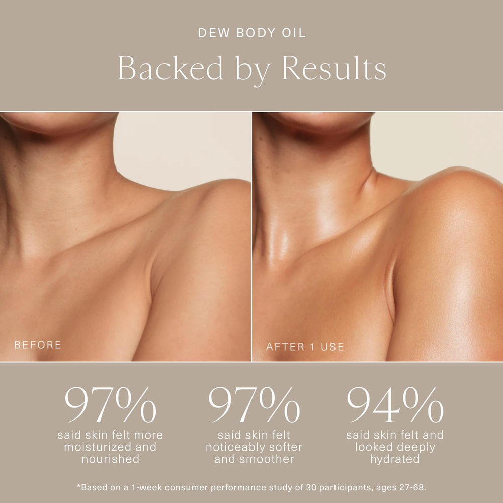 Oak Essentials Dew Body Oil with borage seed near spa-ready setup