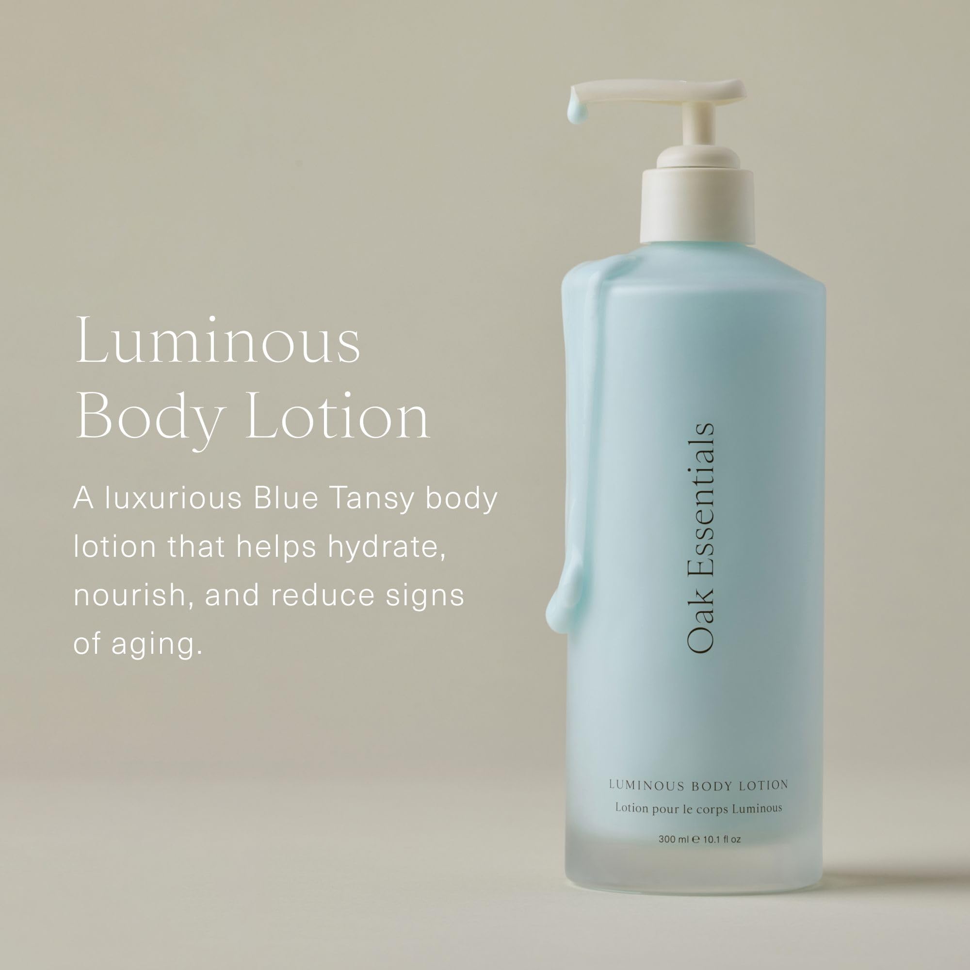 Oak Essentials Luminous Body Lotion rose oil application for lasting moisture and soothing scent
