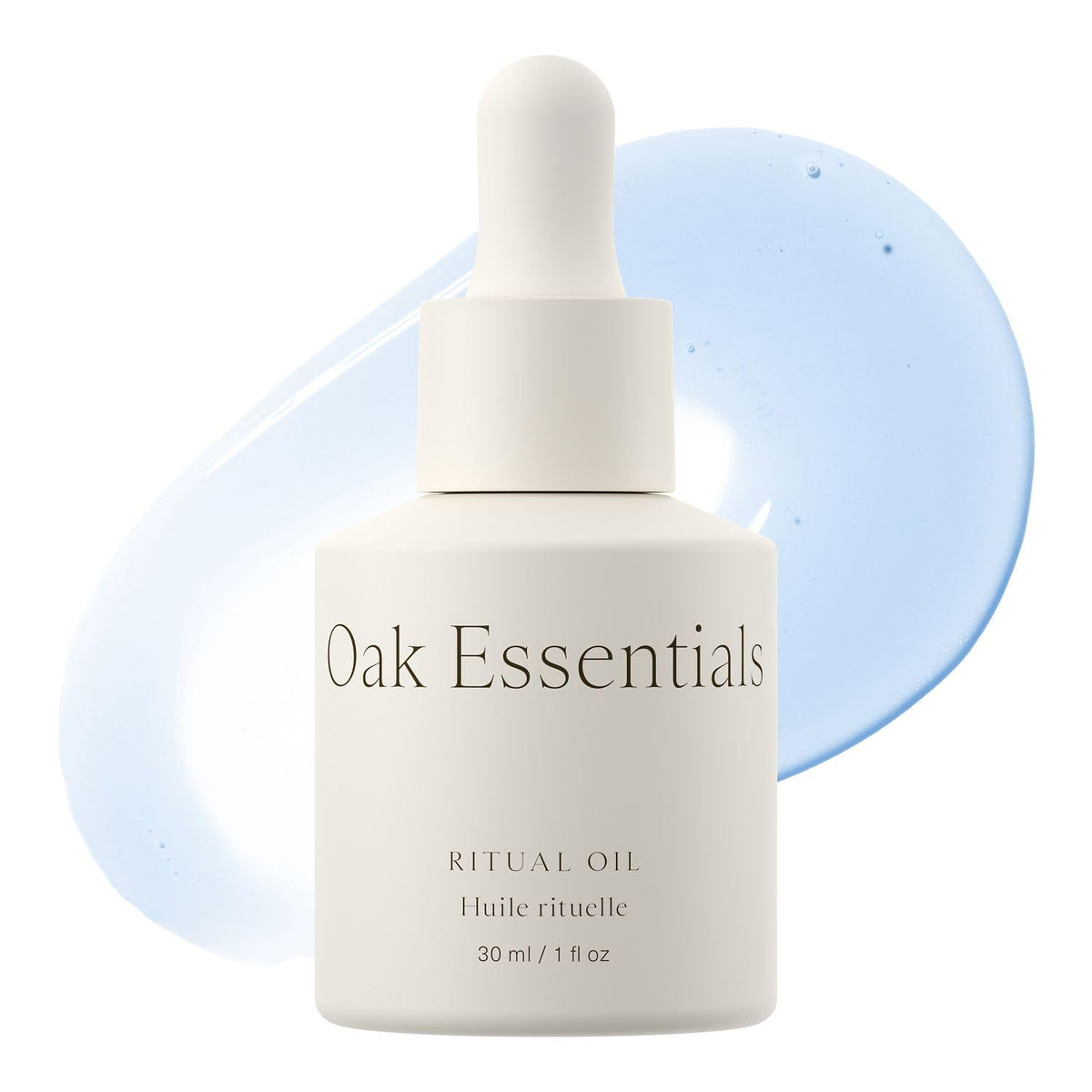 Oak Essentials Ritual Oil bottle shows a lightweight formula for daily balance.