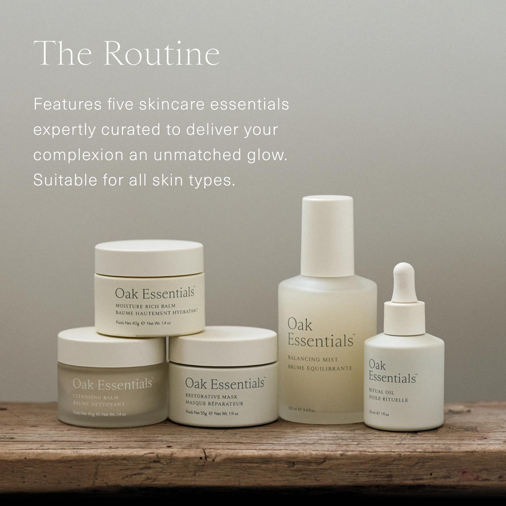 Oak Essentials restorative mask tub ready for deep nourishment and smoothing texture.
