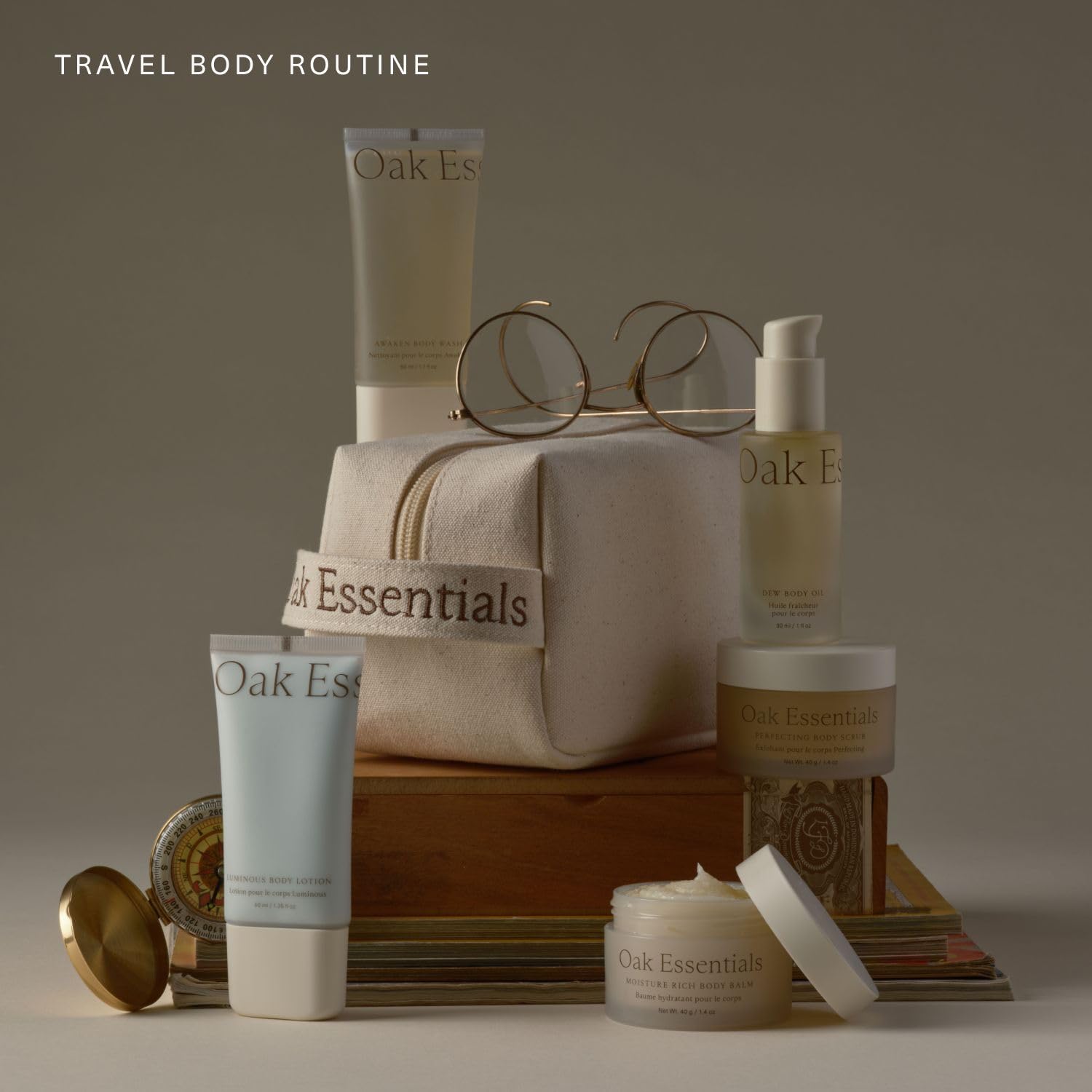 Oak Essentials Travel Body Oil nourishes and softens skin while traveling