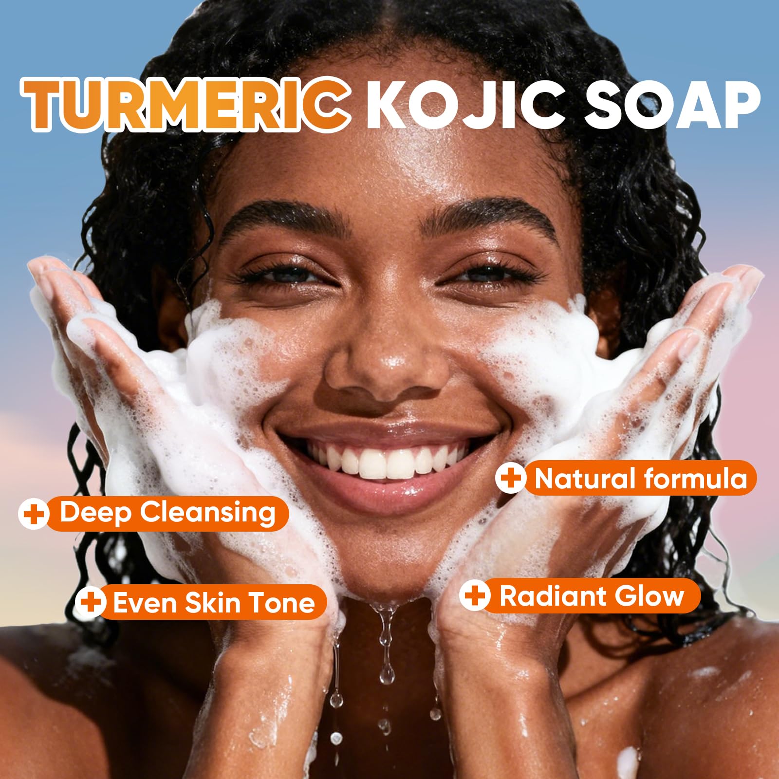 OAKDOLCHE turmeric kojic acid soap bars for face and body gentle cleansing.