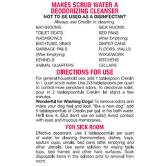 OAKHURST Creolin deodorizing cleanser in kennels helps control odors and freshen animal quarters.