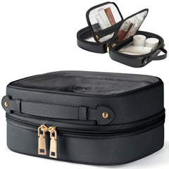 Oaque Clear cosmetic bag with two small pockets keeps jewelry organized while traveling.