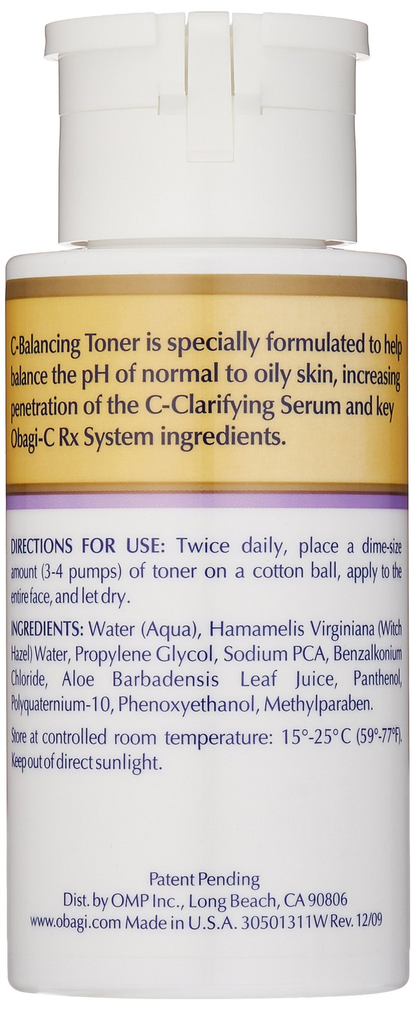 Obagi Medical C-Balancing Toner packaging box emphasizing pH balancing