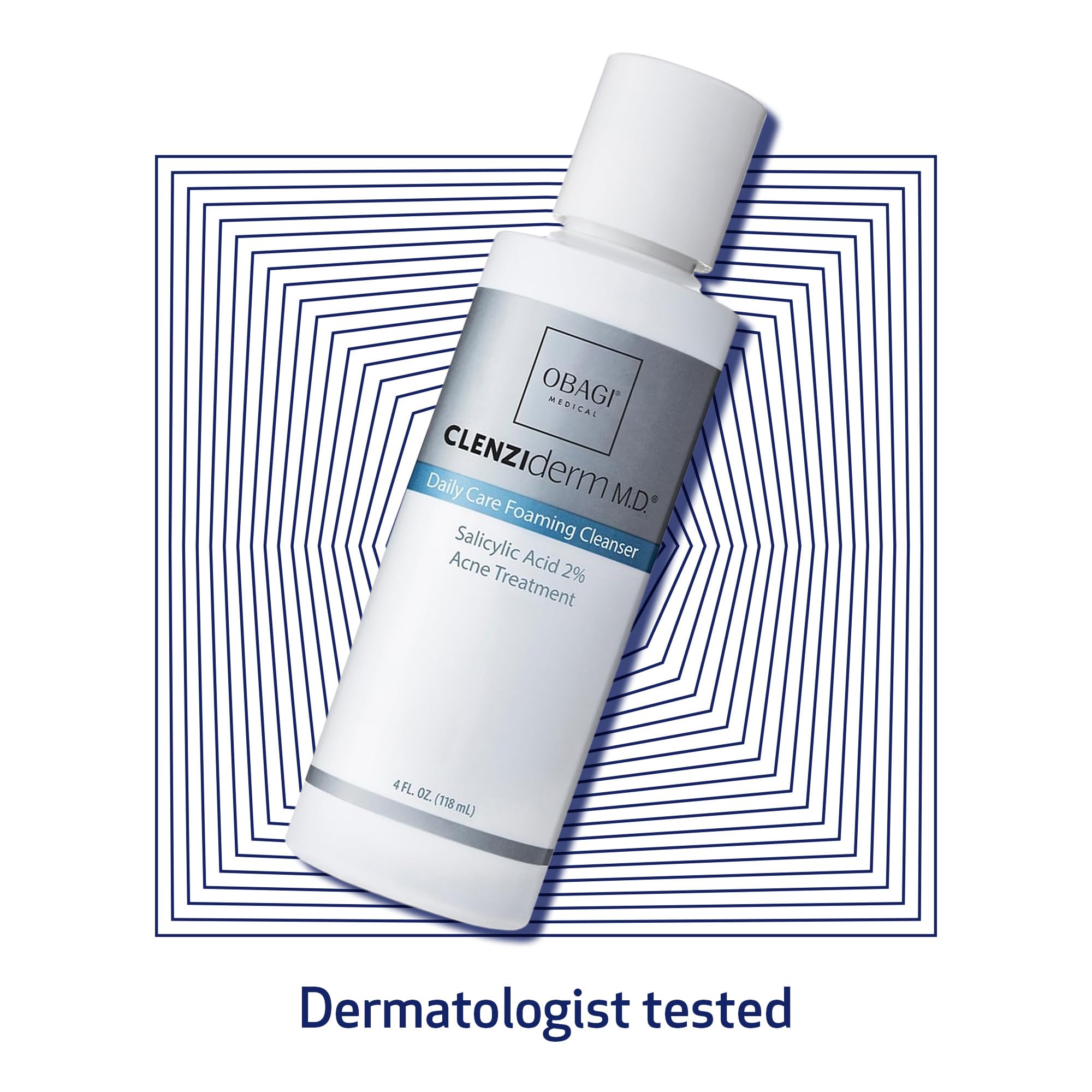 Obagi CLENZIderm M.D. Daily Care bottle pump enables easy cleansing.