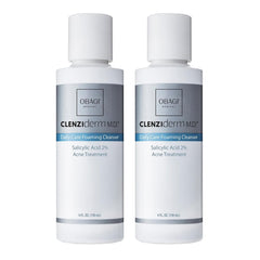 Obagi CLENZIderm M.D. foaming cleanser bottle ready for daily use to help clear pores.