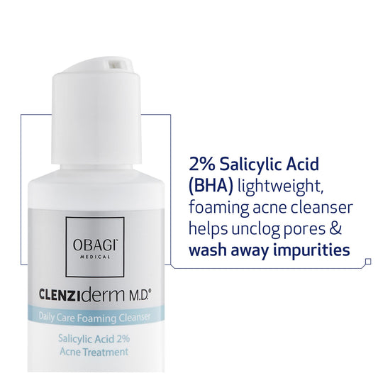 Obagi CLENZIderm M.D. Daily Care foaming lather demonstrates refreshing cleanse.