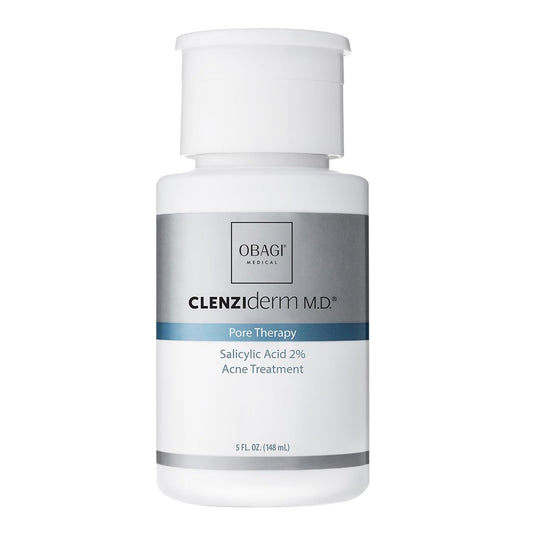 Obagi CLENZIderm M.D. Pore Therapy bottle front showing 2% salicylic acid