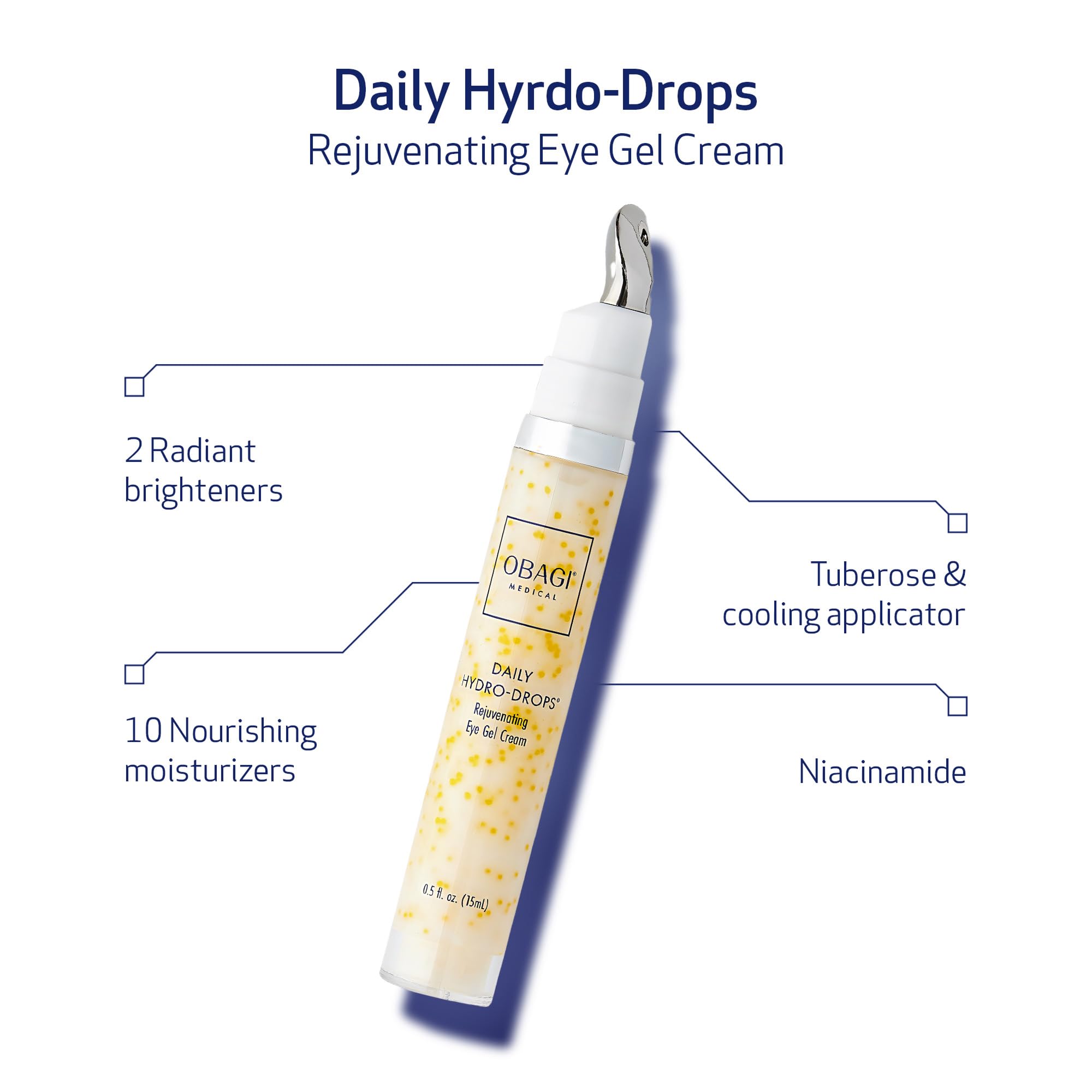 Dermatologist-tested label and Obagi Daily Hydro-Drops Eye Gel Cream