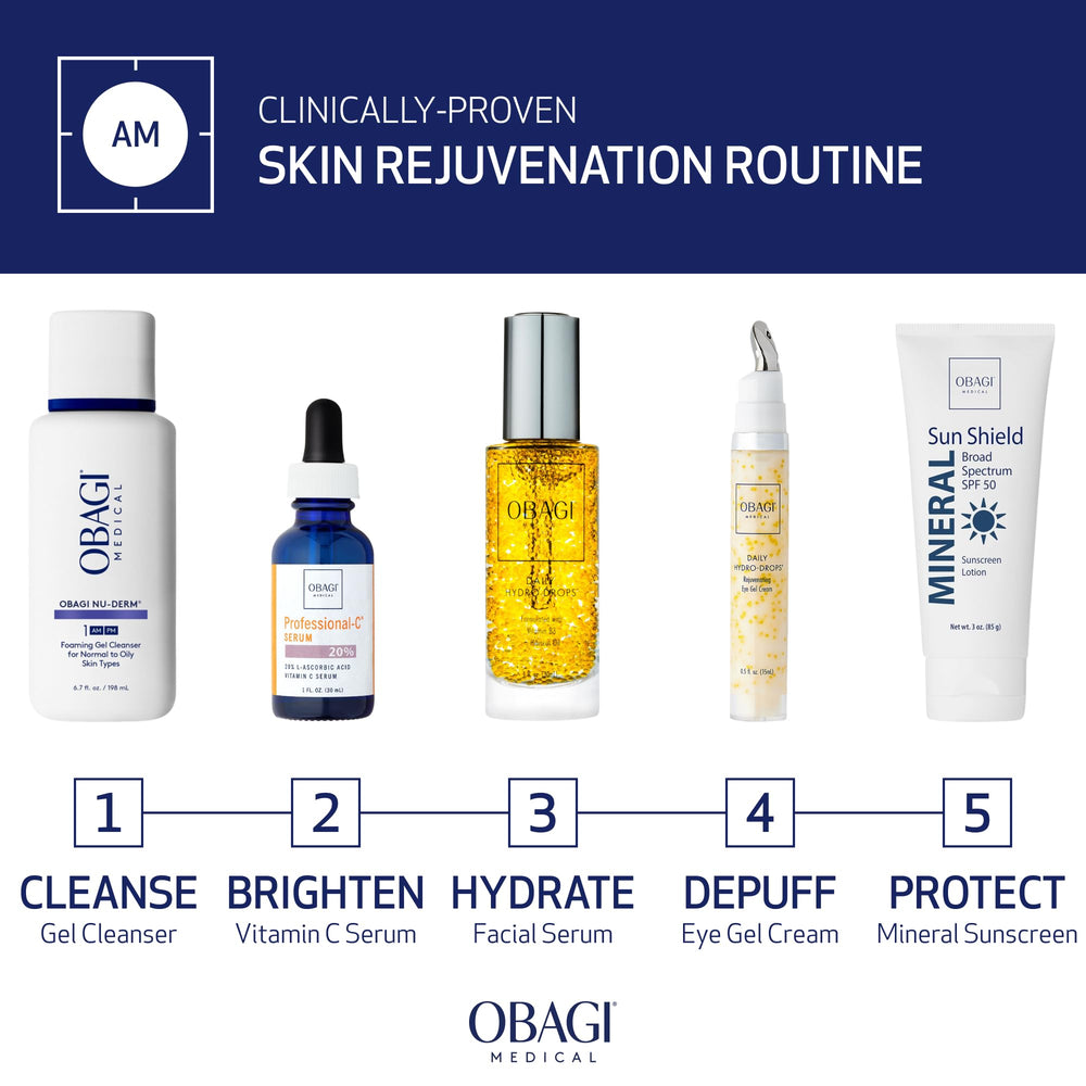 Obagi Daily Hydro-Drops bottle detail showing hibiscus oil ingredient