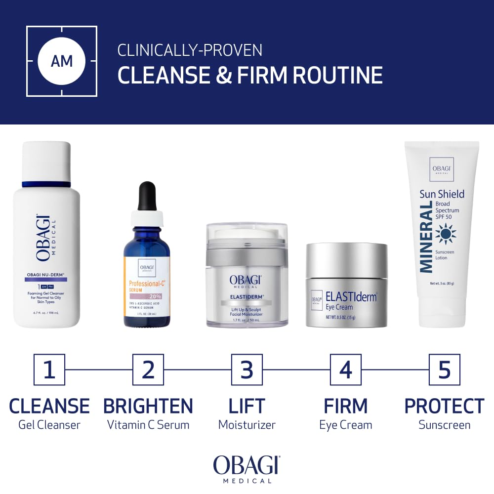 Close-up of the eye area with Obagi ELASTIderm texture on skin