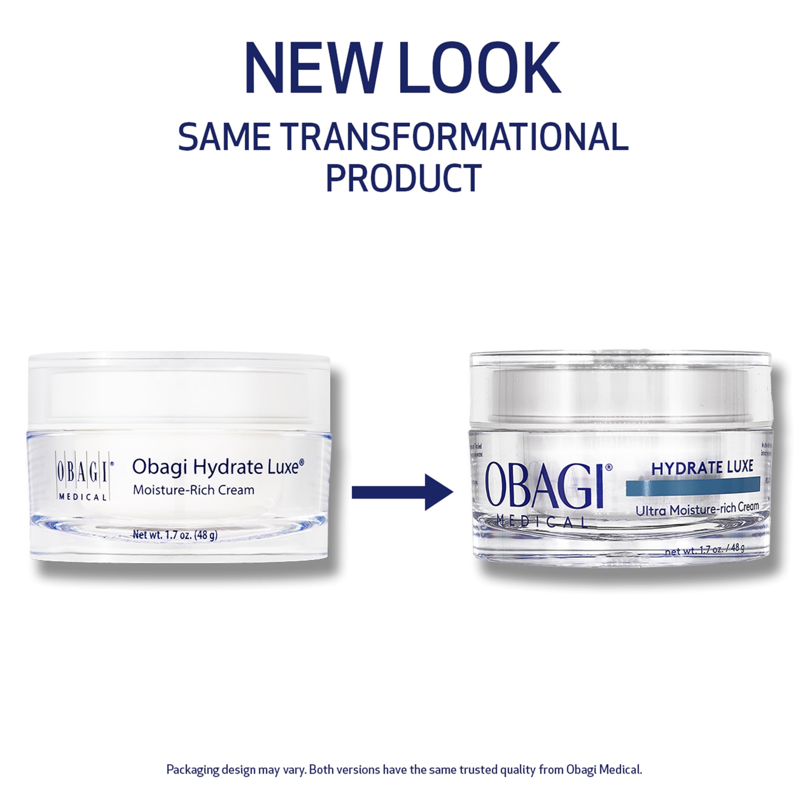 Obagi Hydrate Luxe two-pack front view on a clean vanity.