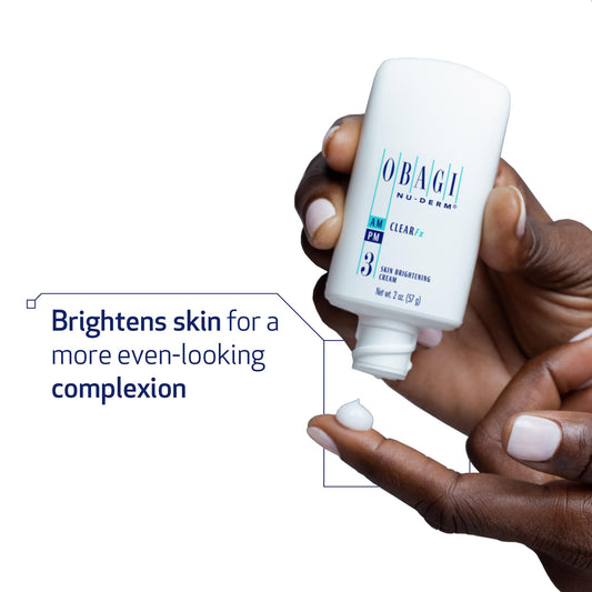 Obagi Medical Nu-Derm Clear Fx cream texture on skin for smooth application.