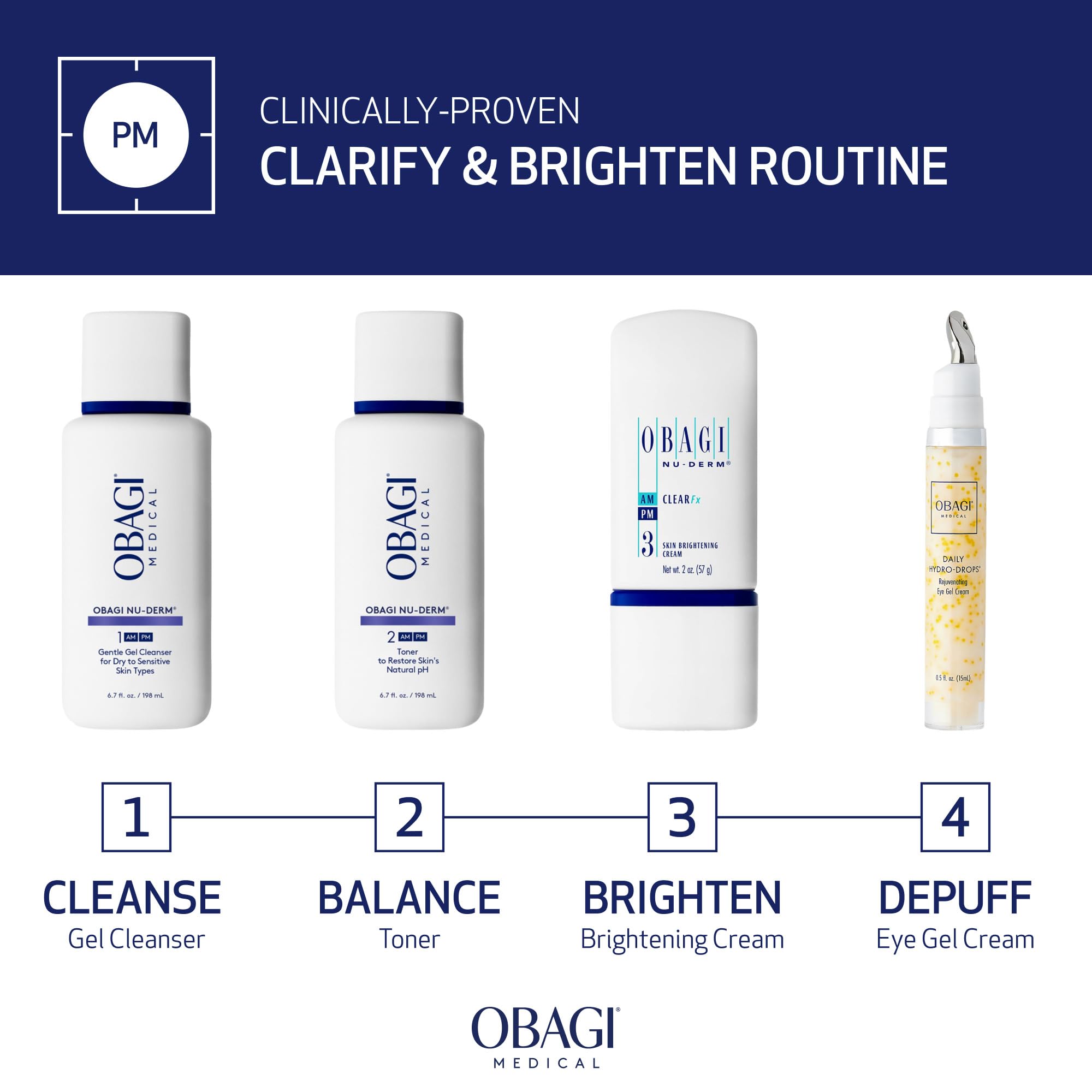 Obagi Medical Nu-Derm Clear Fx ingredients arbutin for brightening.
