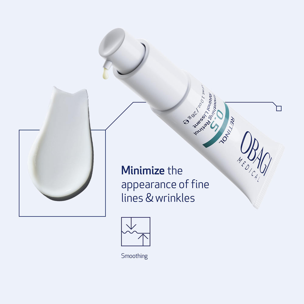Obagi Medical Retinol 0.5 cream dispensing close-up shows controlled release in action.