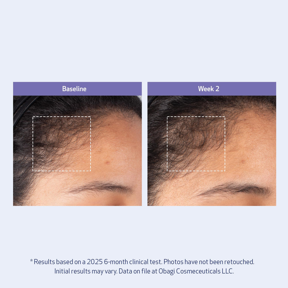 Obagi Nu-Cil BioStim dermatologist-tested-badge signals dermatologist testing credibility.