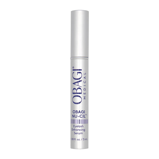 Obagi Nu-Cil eyelash serum bottle for daily lash nourishment.
