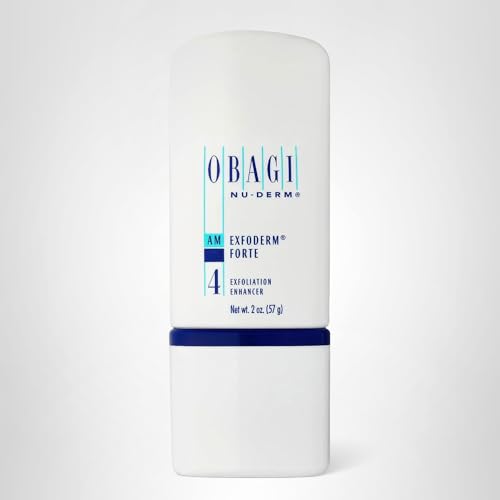 Obagi Nu-Derm Exfoderm Forte ingredient emphasis communicates glycolic and lactic acid exfoliation.