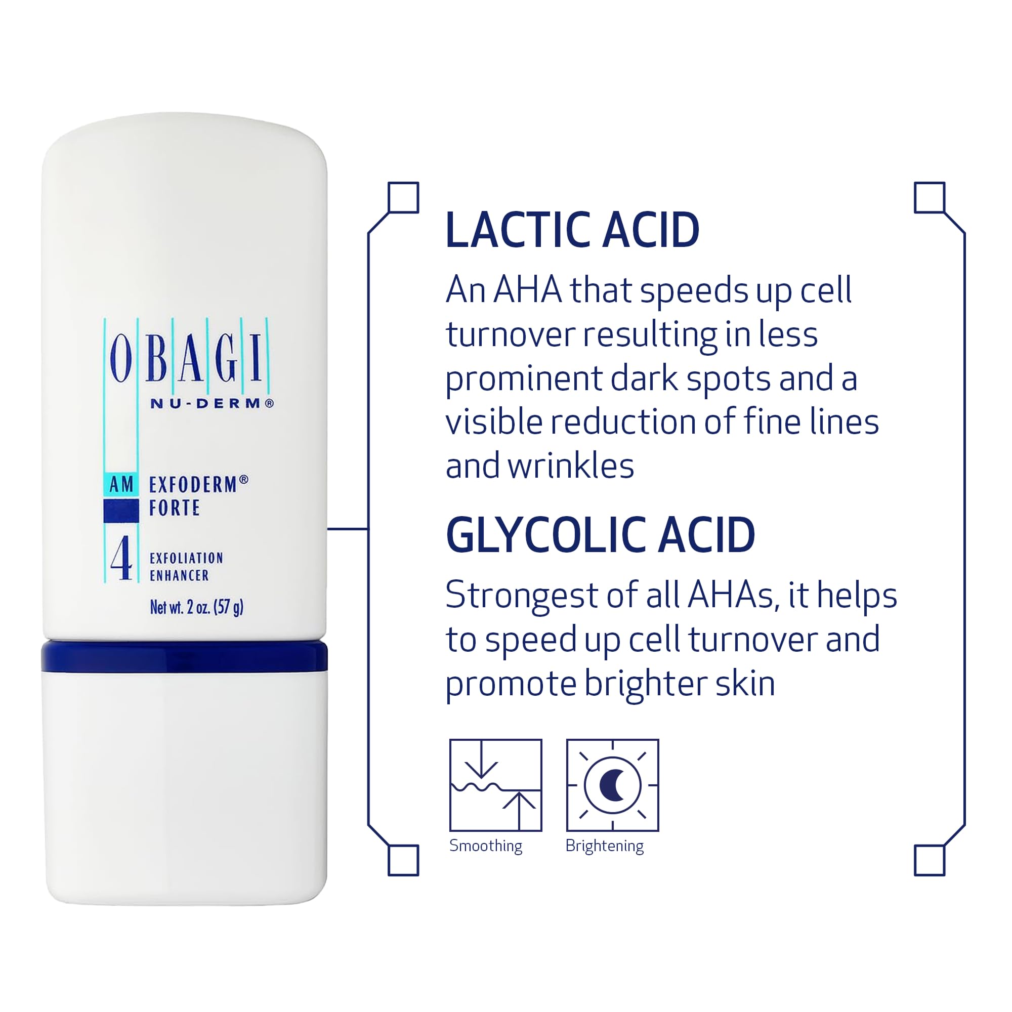 Obagi Nu-Derm Exfoderm Forte texture application image emphasizes fast-absorbing, non-greasy experience.